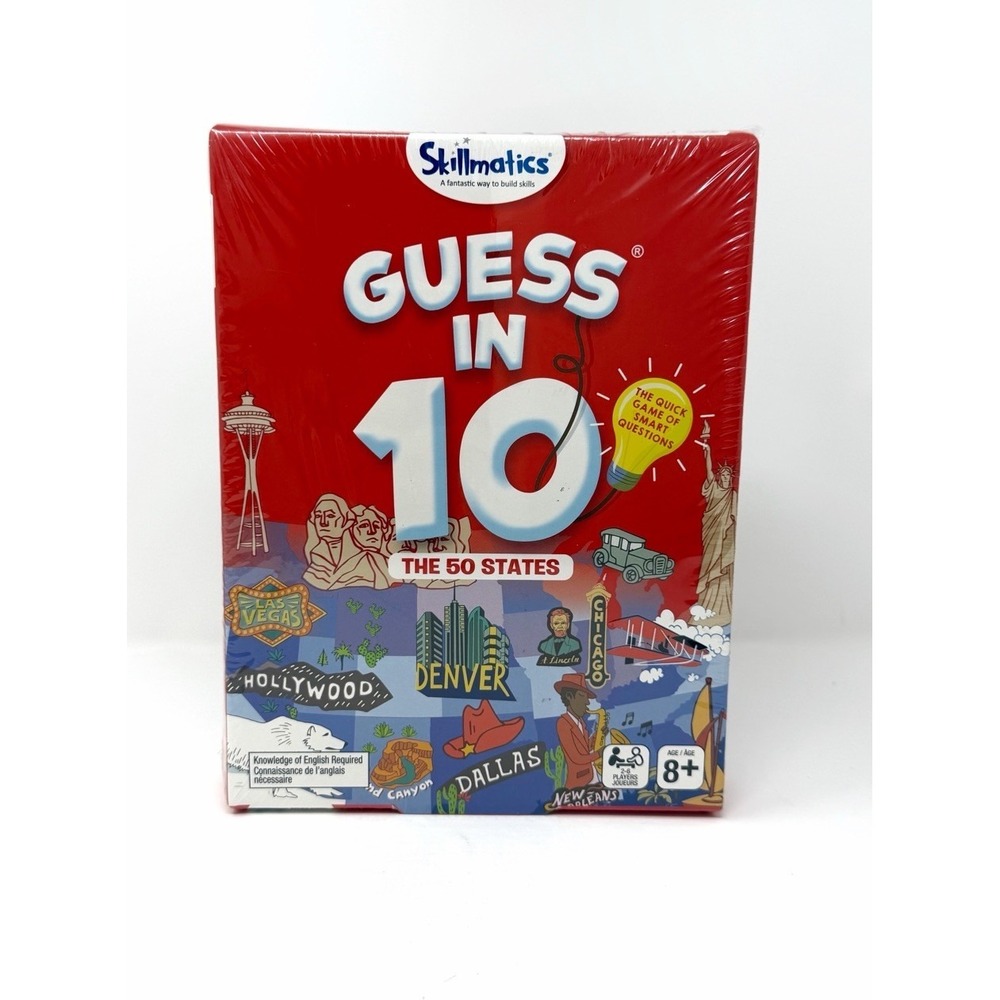 Skillmatics Guess in 10 The 50 States Card Game Sealed Family Trivia Game
